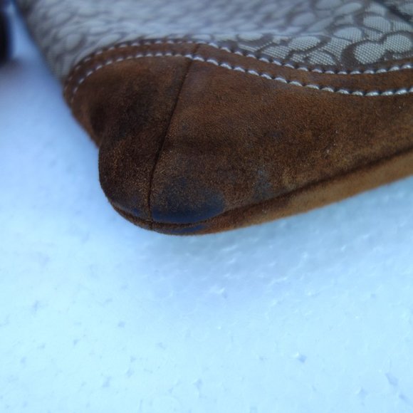 COACH 2008 Brown signature C jacquard swingpack with suede trim and brass - Picture 6 of 13